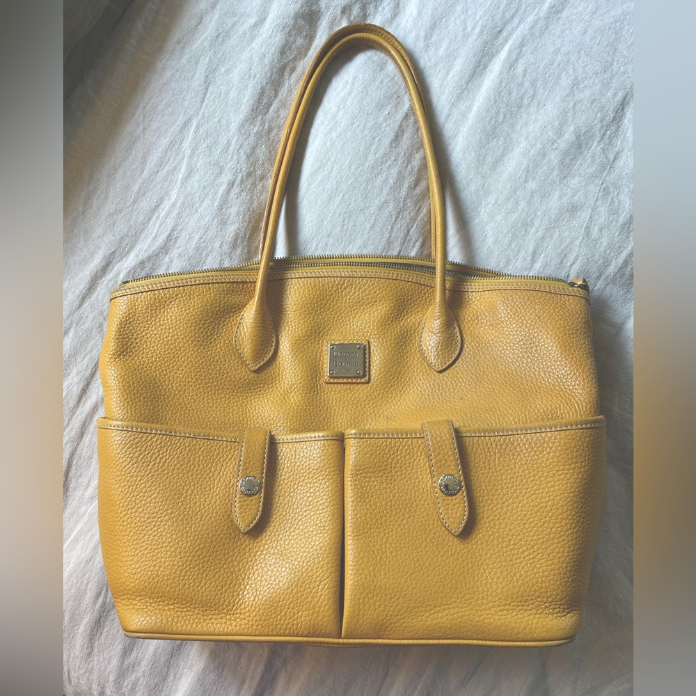 Rooney & Bourke mustard pebble leather handbag